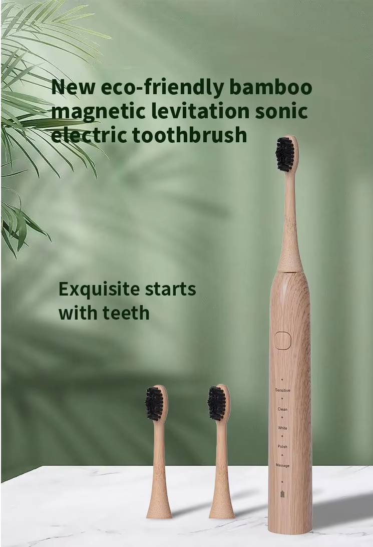 Eco-Friendly Bamboo Electric Sonic Toothbrush SWISSTHETIC®