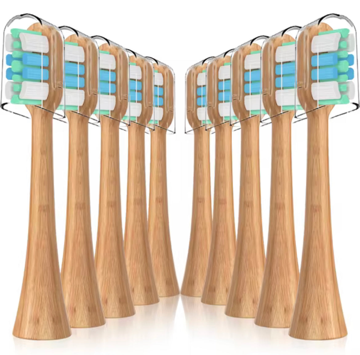 10 Pack Bamboo Electric Toothbrush Heads, Eco-Friendly Toothbrush Refills SWISSTHETIC® Compatible with Philips Sonicare