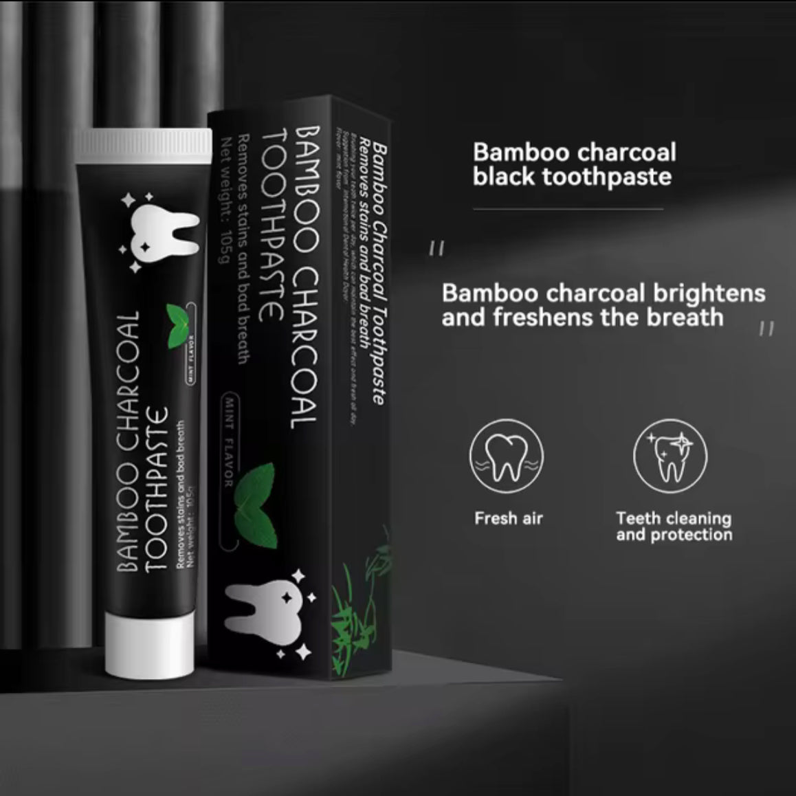 Bamboo Charcoal Toothpaste Whitening Teeth Activated carbon Removing Yellow Teeth Cleaning Tooth Stain Oral Fresh Tooth Care