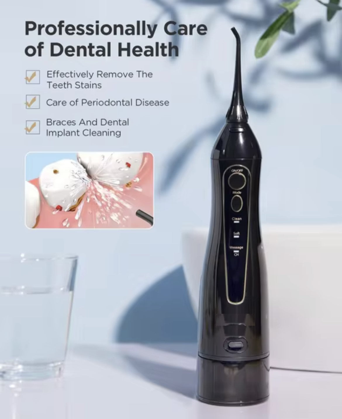 SWISSTHETIC® Water Dental Flosser Irrigator and Waterproof Electric Toothbrush Portable Set