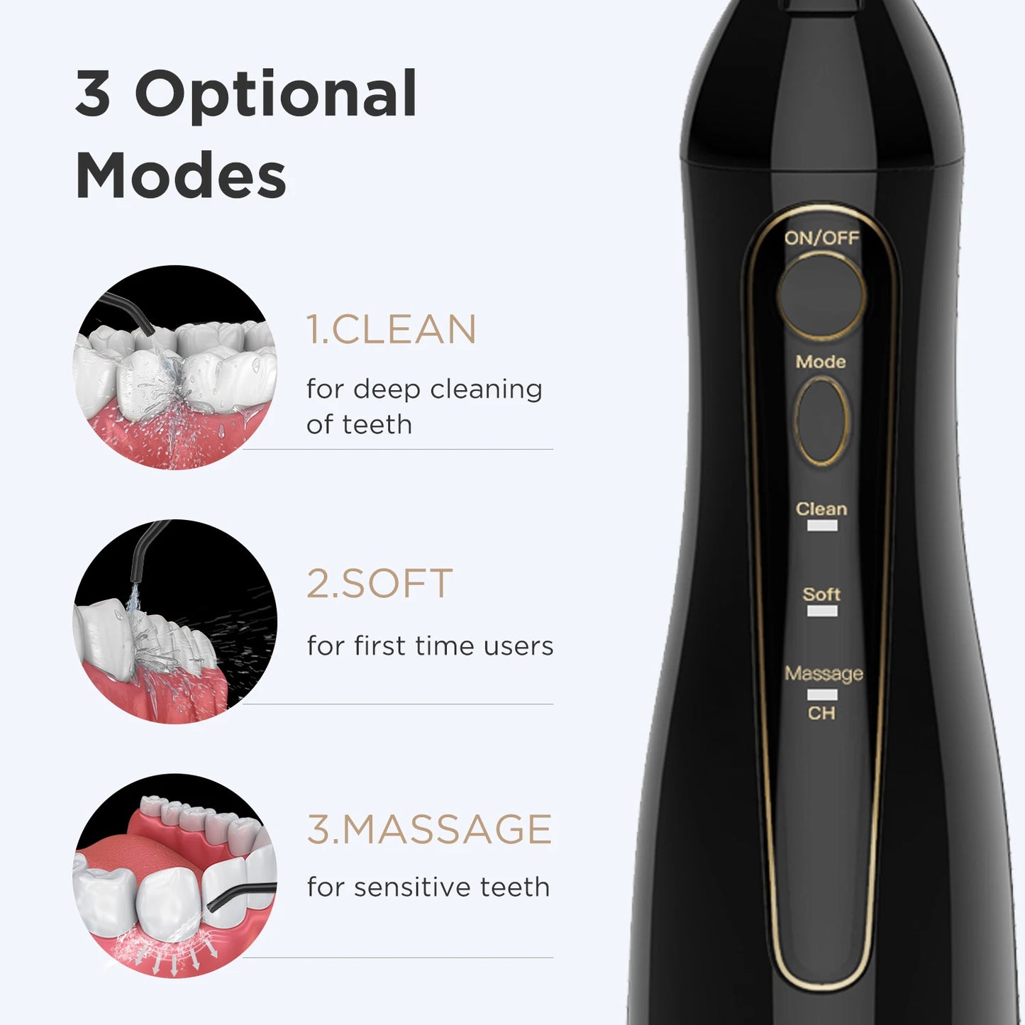 SWISSTHETIC® Water Flosser Oral Irrigator (black)